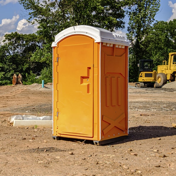 how often are the portable restrooms cleaned and serviced during a rental period in Marion Center